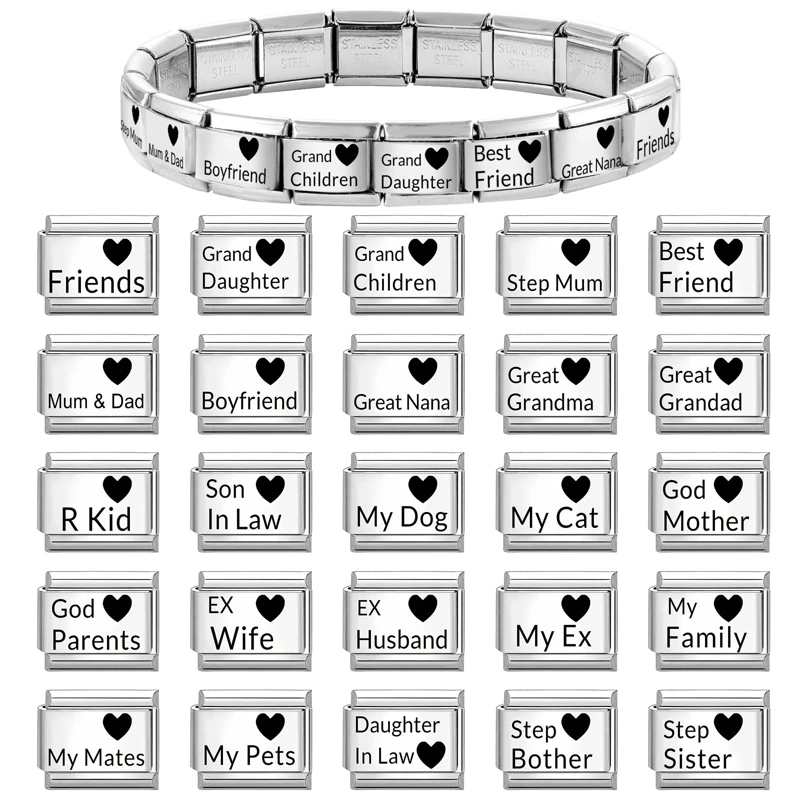 Fashion Laser Engraving Charm Bracelet