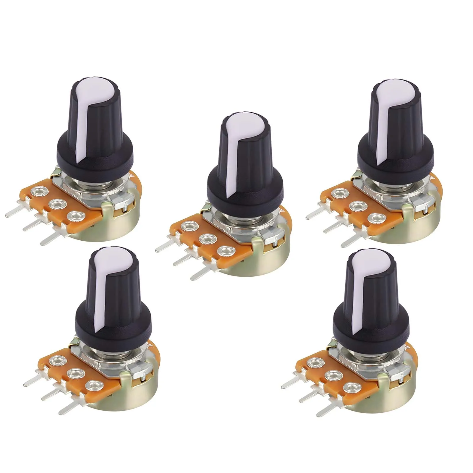 5Pcs WH148 Potentiometers 3Pin 1K 2K 5K 10K 20K 50K 100K 250k 500K 1M Ohm Linear Taper Rotary Potentiometer Resistors