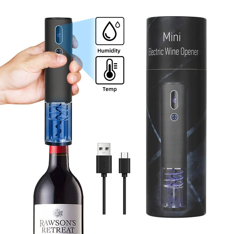 

Electric Wine Bottle Opener with Charging One-click Automatic Red Wine Corkscrew with Display and Foil Cutter Kitchen Bar Opener