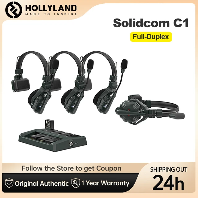 Hollyland – casque de Communication sans fil, appareil de Communication C1  Pro, Duplex complet, avec Microphone à une oreille - AliExpress