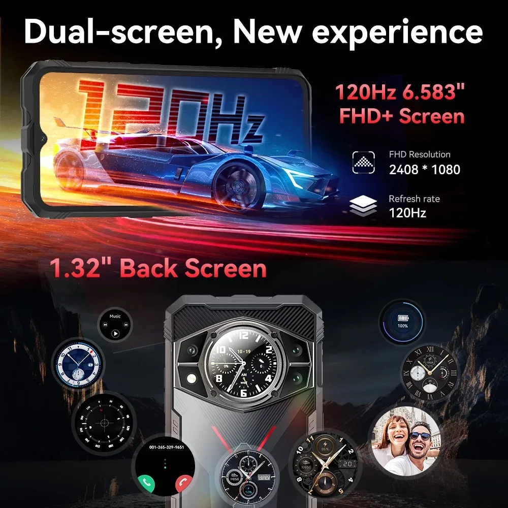Cubot KINGKONG AX,Rugged Smartphone Android 14, 4G Smartphone  Helio G99, 24GB RAM(12+12), 256GB ROM, 120Hz Screen, 100MP,NFC