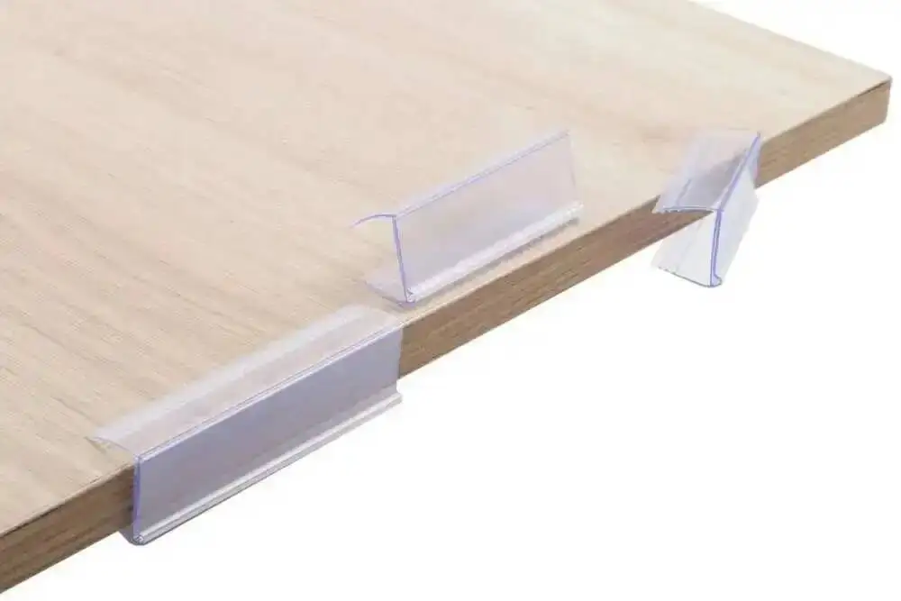 20 Stück transparente Etikettenhalter für Holzregale, Pop-Schilder-Clips, Super Grips, Preiskubus-Schlitz für Regale – Detail 2