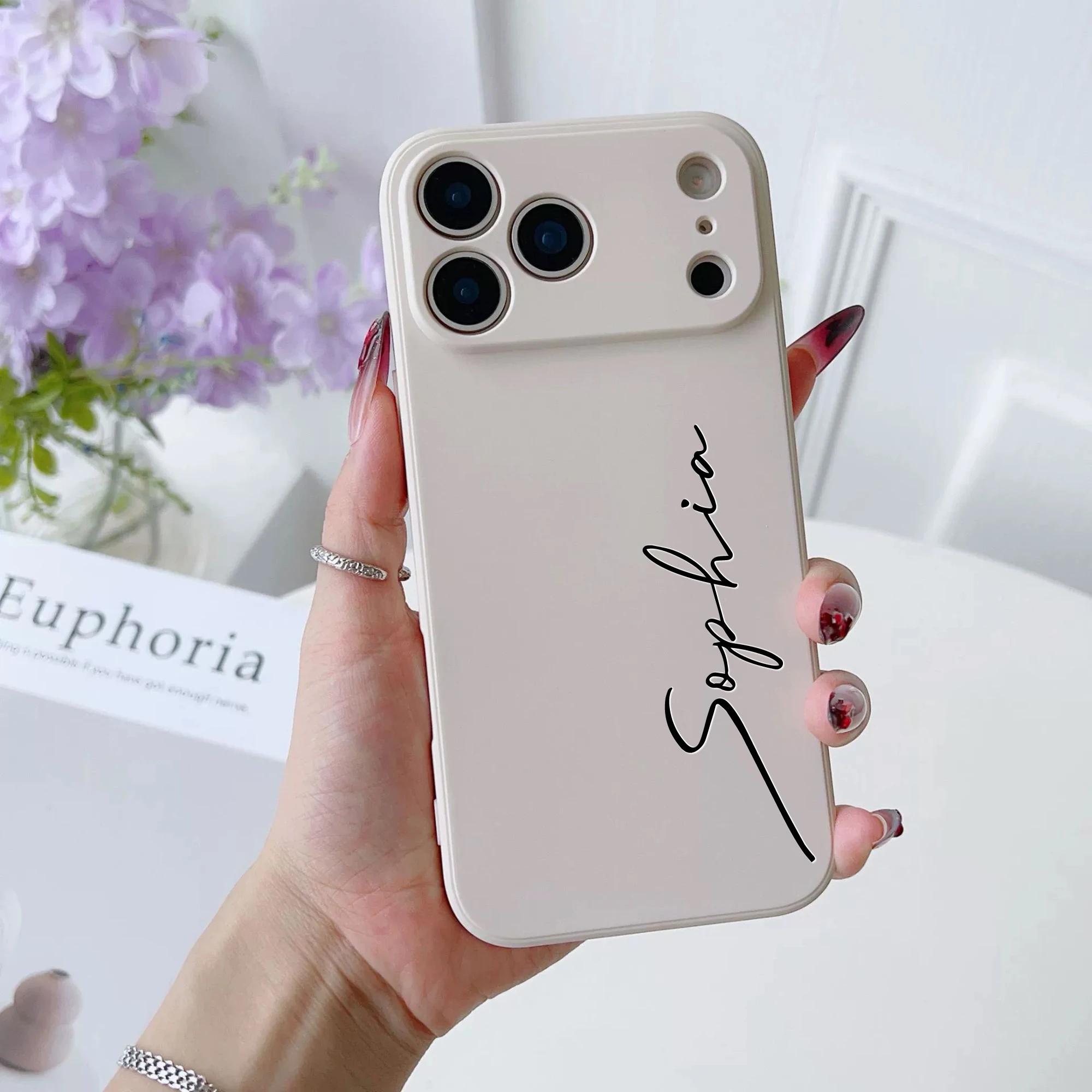 Personalized Custom Letters Name Colorful Soft Liquid Silica Gel Phone thumbnail 4