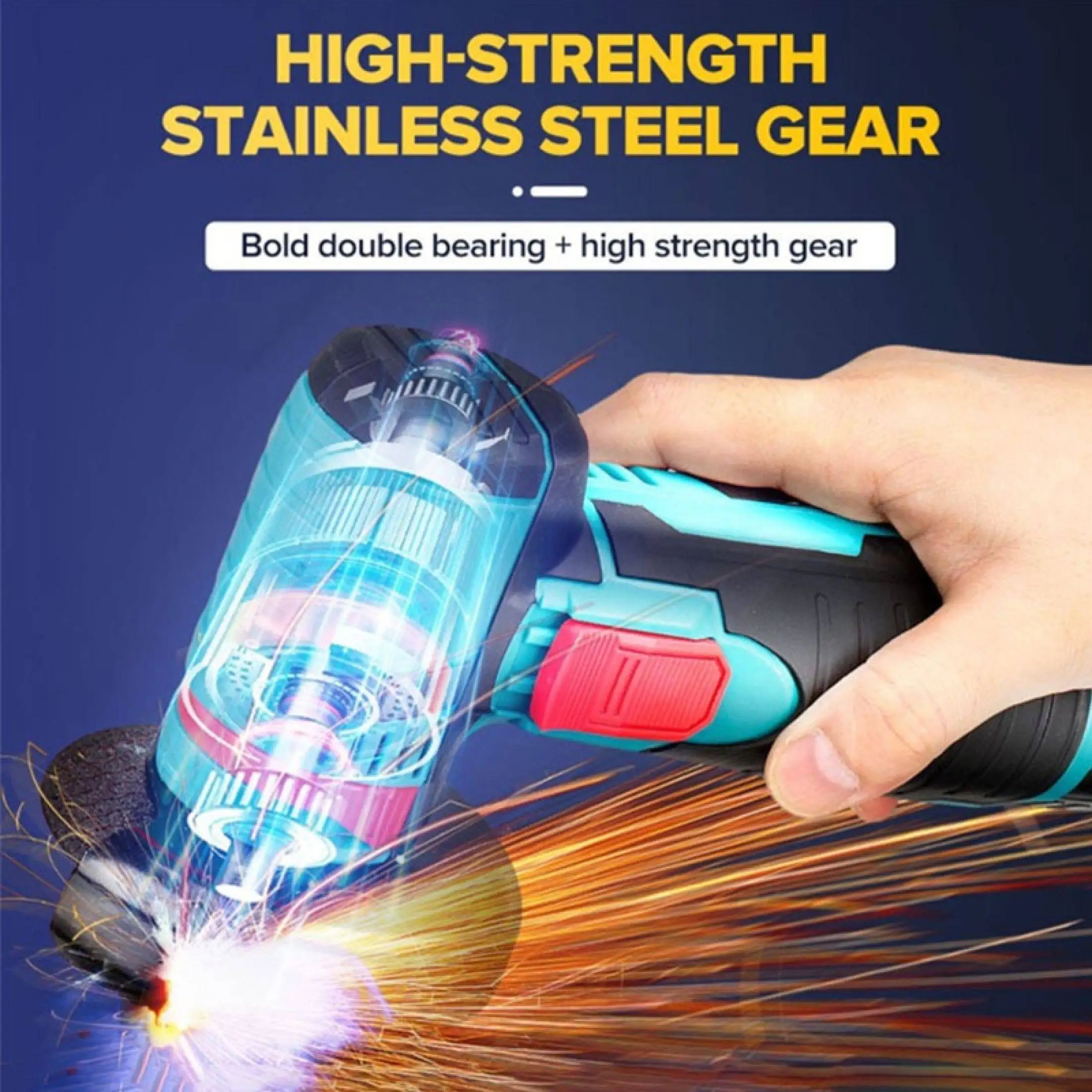 Drillpro 12V /18V Brushless Angle Grinder 75MM 19500rpm Electric Polishing Grinding Mini Cordless Diamond Cutting Disc Grinder 3