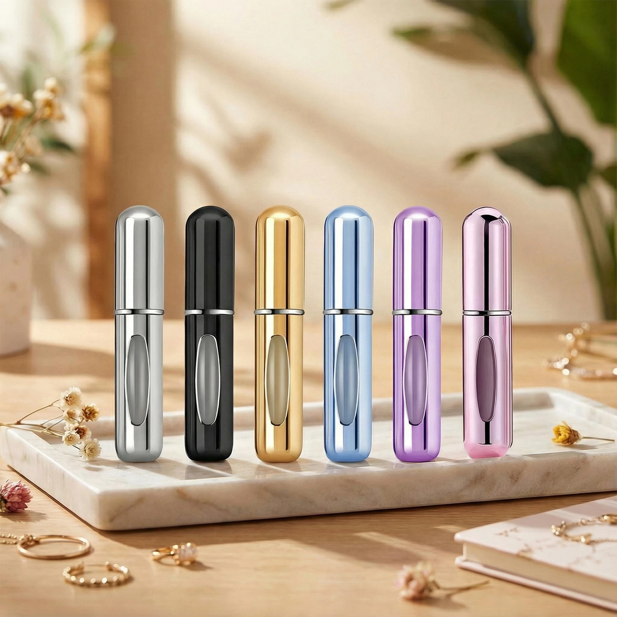 Travel Perfume Bottle 1/5Pcs Refillable Portable Mini Atomizer Spray Refill Bottle Women Pocket Dispenser Cologne Sprayer 5ml