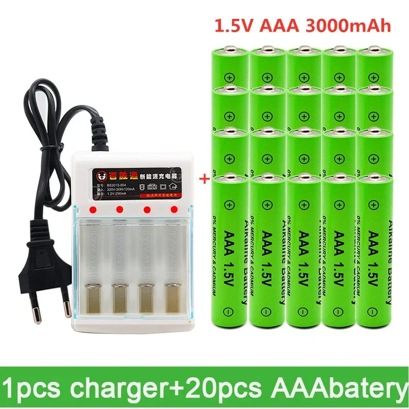 

100% New AAA Battery 3000 MAh Rechargeable Battery AAA 1.5 V 3000 MAh+charger for High Light Flashlights