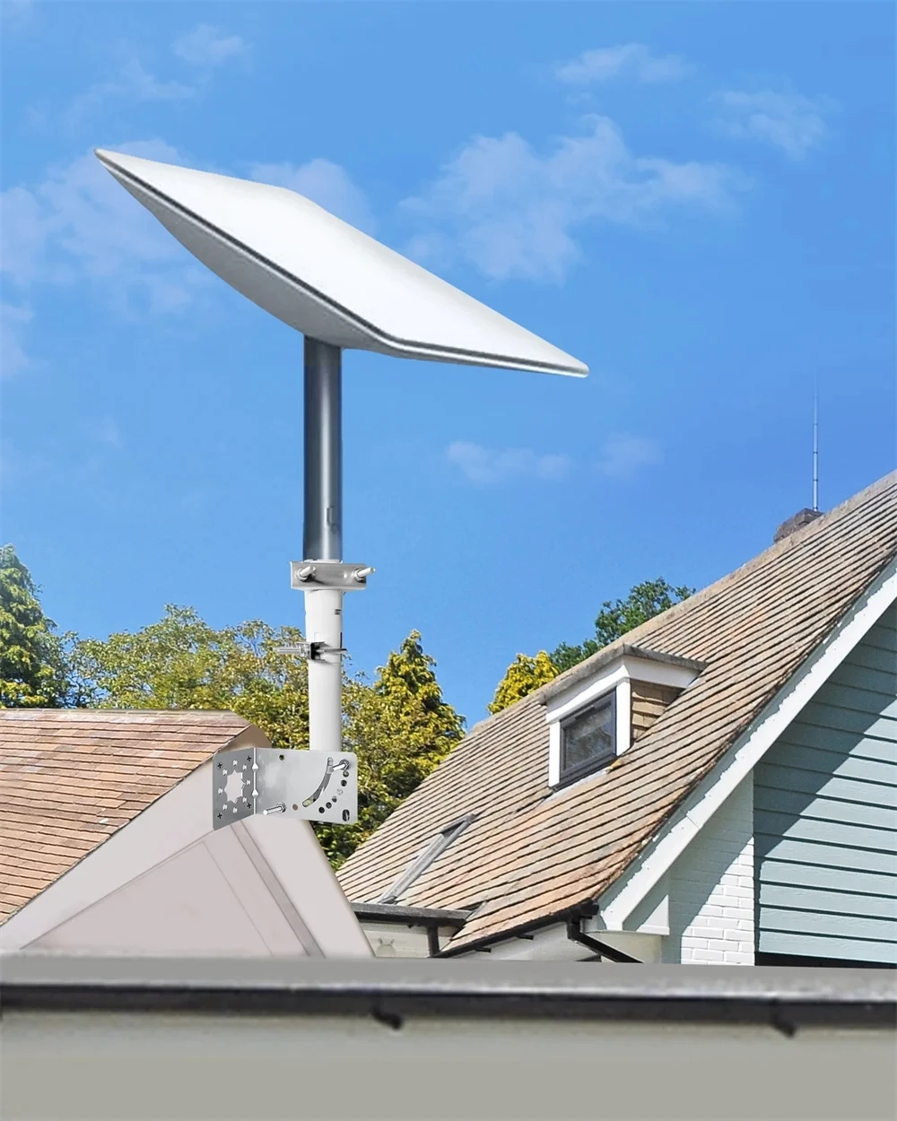 Adjustable Antenna Bracket - Suitable For Star Chain And V2 Rectangular Dish Antenna Compatibility, Roof And Wall Installation