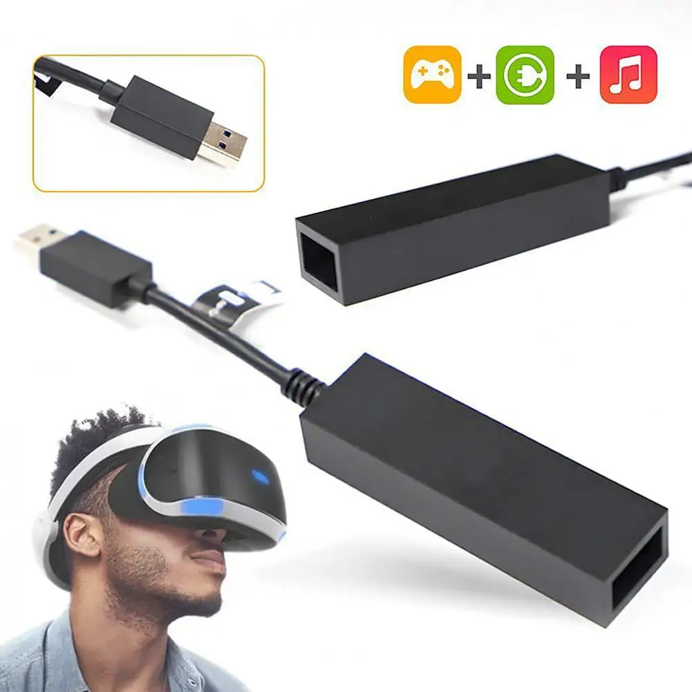 Vr Adapter Portable Mini Usb 3.0 Male To Female Vr Converter For Ps5 Console Black High Performance Vr Camera Adapter Cable