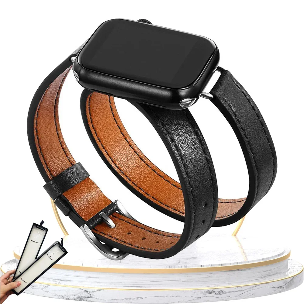 Double Tour Leather Strap Fashion Band