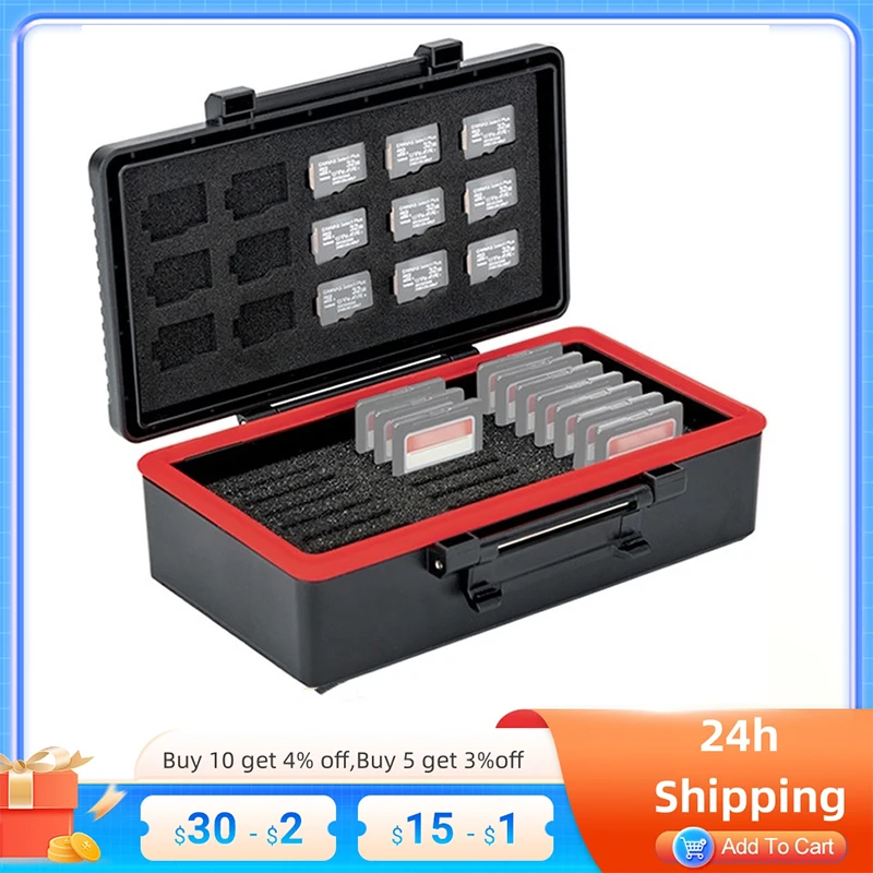 Memory Card Case e Game Card Holder Organizador para 21 sd Psv ns cf Express tipo a 15 tf Micro sd Cards Protect Cards 36 Slots