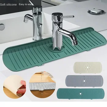 Rubinetto della cucina Splash Pad Rubinetto per lavello in silicone Tappetino paraspruzzi Tappetino di scarico in spugna Protezione da appoggio per gadget da bagno da cucina 1