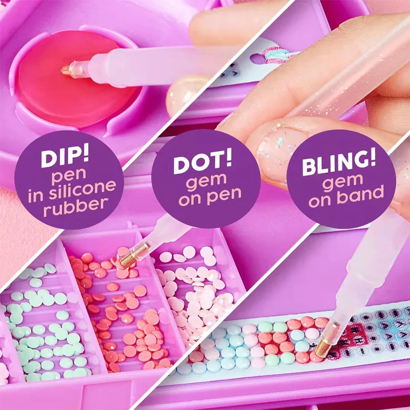 

Handmade DIY Dot Drill Bracelet Multi-color Children's Universal Hand Dot Drill Educational Toy Toys for Girls 3-6y
