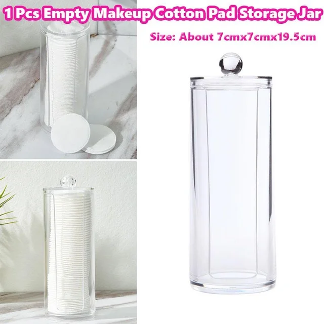 1 Dcs Multifunkciós Átlátszó Smink Pamutpad Tároló Doboz Üres Kozmetikumok Eltávolító Pamut Szervező Edény