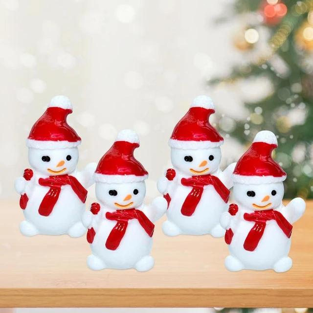 Mini Snowman Figurines 10pcs Tiny Christmas Figurines Mini Snowmen