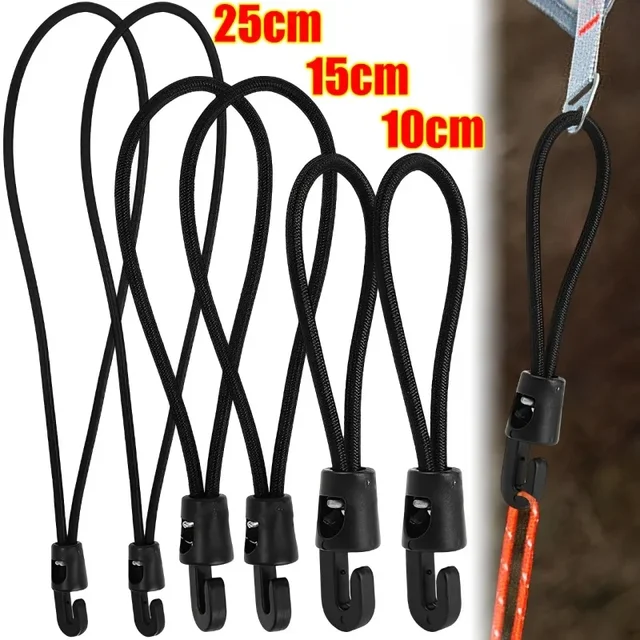 1-10 Pcs Bungee Cord with Hooks 10/15/25cm High Elasticity Expander with Hooks Rubber Tensioner with Hooks for Camping Tarpaulin 2