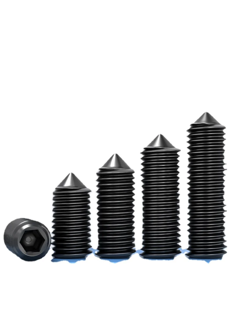 

100pcs Hex Hexagon Socket Set Screw Cone All Cup Point Grub M3 M4 M5 M6 Bolt DIN914 12.9 Grade Black