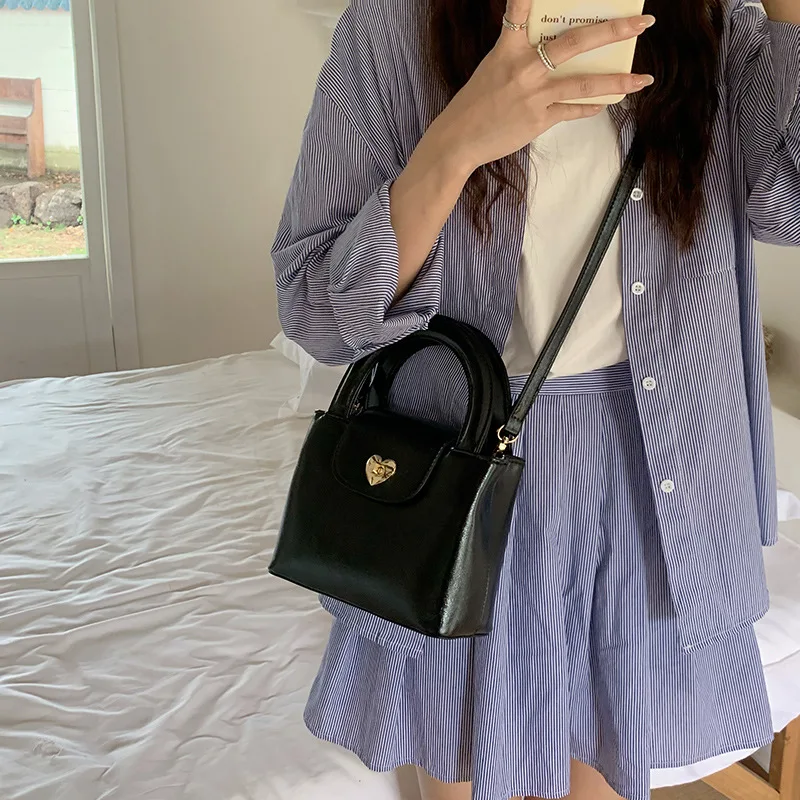 Women's Simple Bucket Bag Luxury Designer Crossbody BagTop Handle Bag Black Grey Ladies Purses For Girls tote bag сумка женская