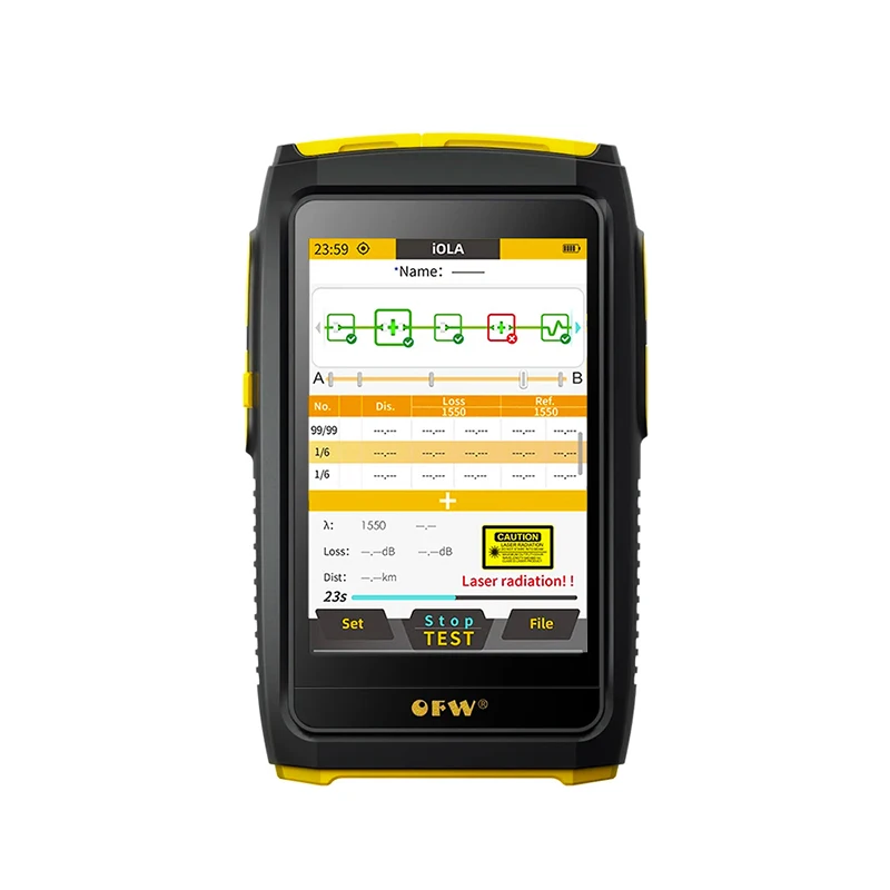OFW Mini OTDR Optical Reflector Active Fiber Live Fiber Tester 1550nm 20dB Optical Reflectometer Touch Screen OPM VFL Event Map