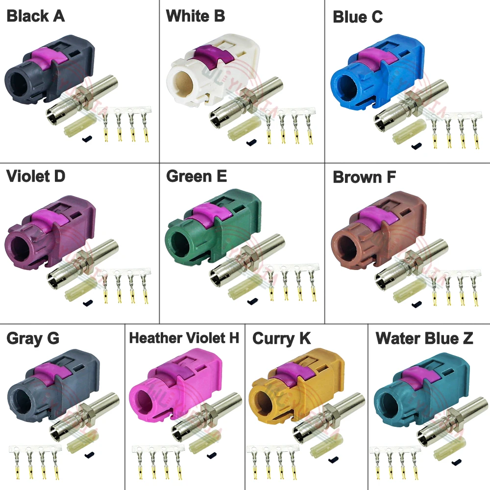 

1Pcs HSD LVDS Code A/B/C/D/E/F/G/H/K/Z 4Pin Female Jack Connector Straight Car Vihicle Connectors for Dacar 535 4-Core Cable