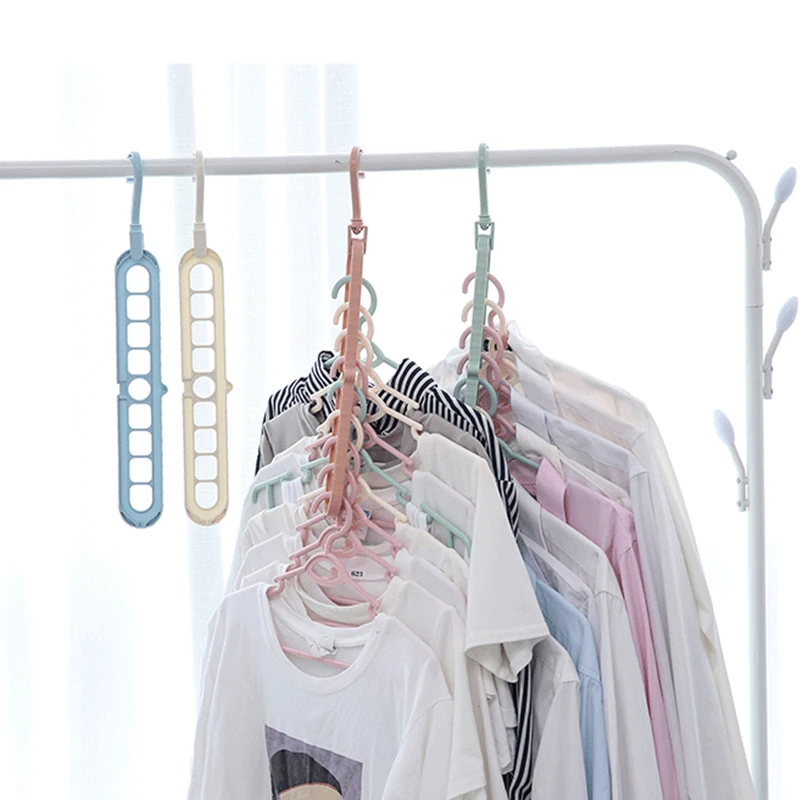 Plastic Clothes Hanger Drying Storage Hanging Rack Multifunction Multi-port Support Scarf  T Shirt Dried Hanger Home Organzation 6