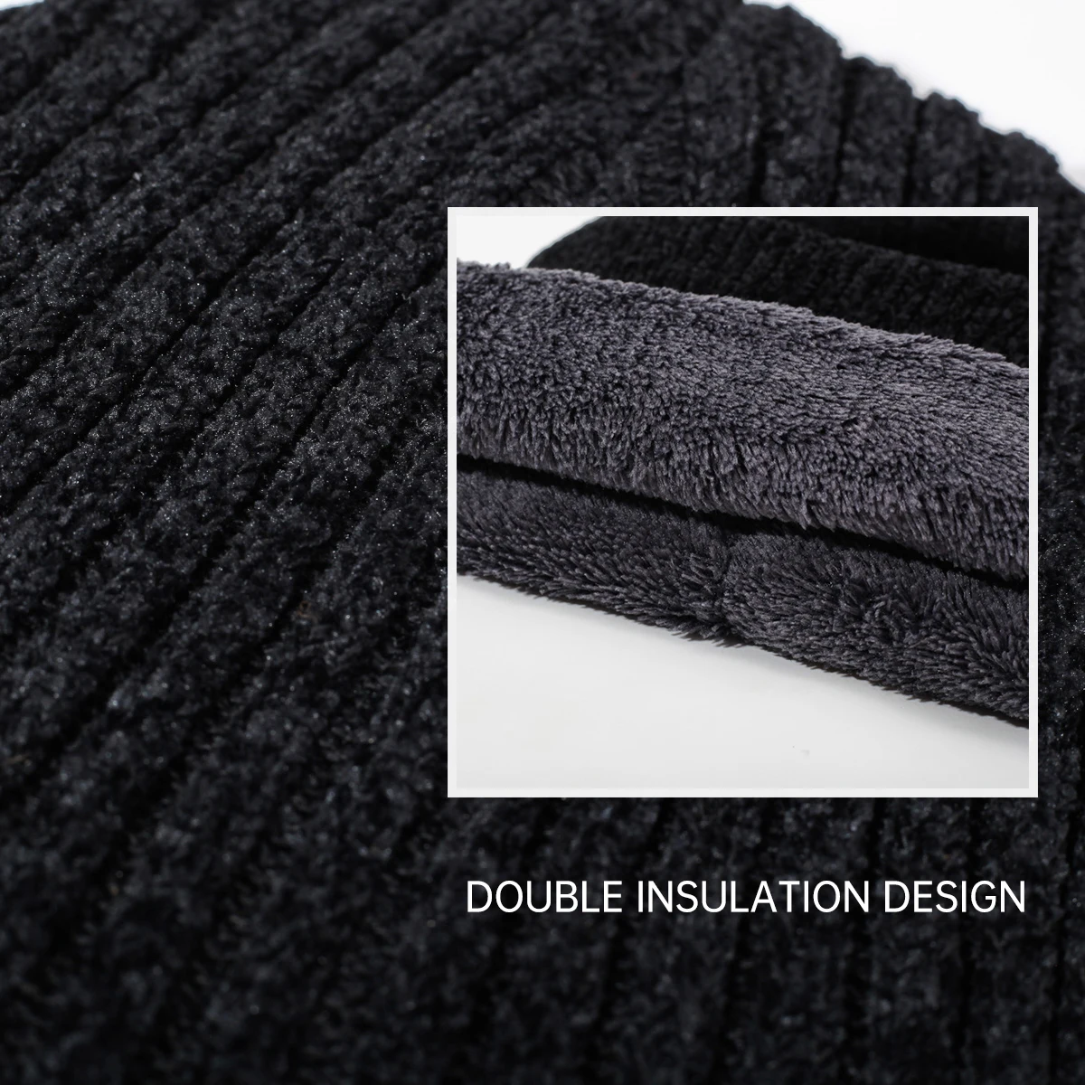 Men's Winter Thickened Warm Knit Hat with Integrated Neck Warmer, Cotton Hat for Winter Cycling, Windproof and Cold-Proof Headgear, Knitted Hat