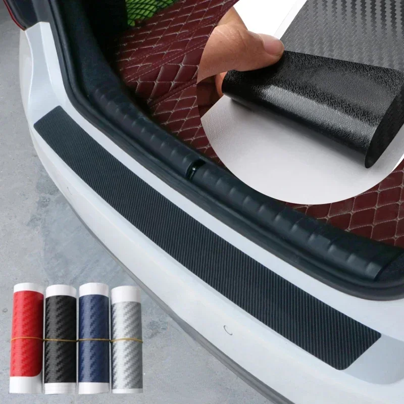 Carbon Fiber Car Rear Guard Plate Sticker for Trunk Bumper Protection