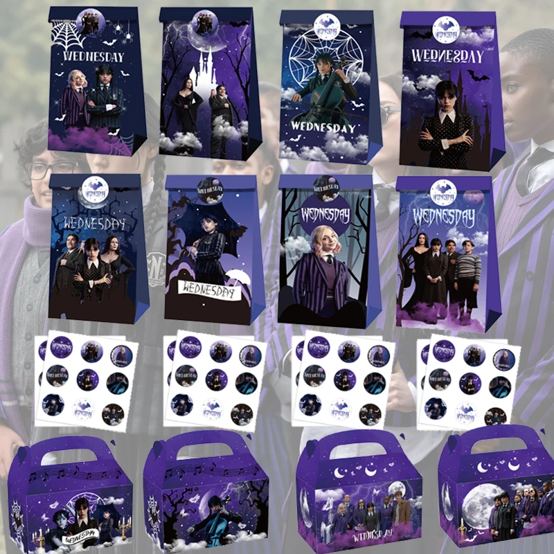 Wednesday Addams Gift Bag Vellum Portable Paper Box for Candy Snacks