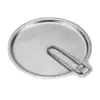 Stainless Steel Camping Pot Lid Bowl Dish Cover Cookware with Folding Handle Dia 1