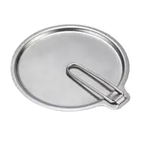 Stainless Steel Camping Pot Lid Bowl Dish Cover Cookware with Folding Handle Dia 1