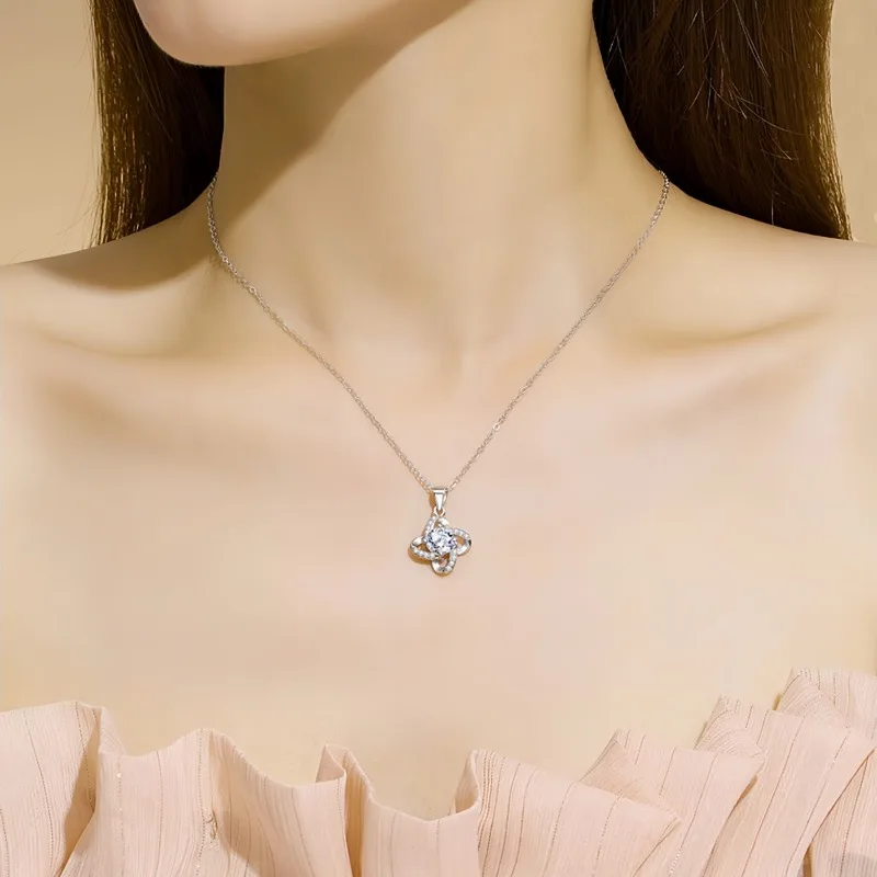 925 sterling silver necklace with 6A cubic zirconia - Size comparison