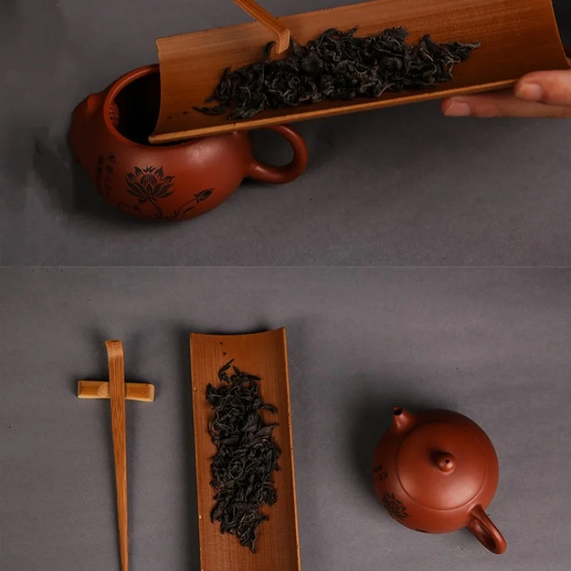 Bamboo Carbonized Teaware Set Tea Tray Teaspoon Tea clip needle Exquisite Making Tool Accessories Spoon Tongs 3/4/5Pcs tea ceremony tools tea set