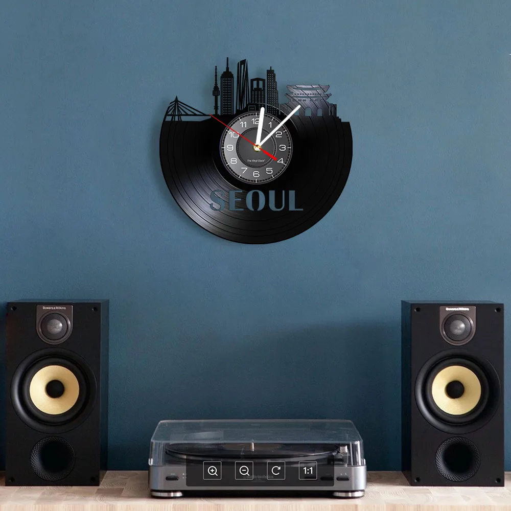 Seoul Architecture Wall Decor Home Decorative Wall Clock Handmade Seoul Vinyl Record Wall Clock South Korea Seoul Travel Gift 4