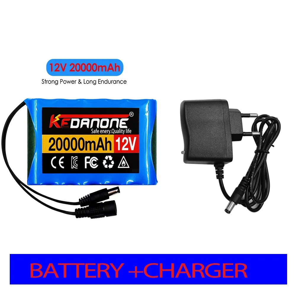 

NEW Portable Super 12V 20000mah Battery Rechargeable Lithium Ion DC 12.6v CCTV Cam Monitor + Charger