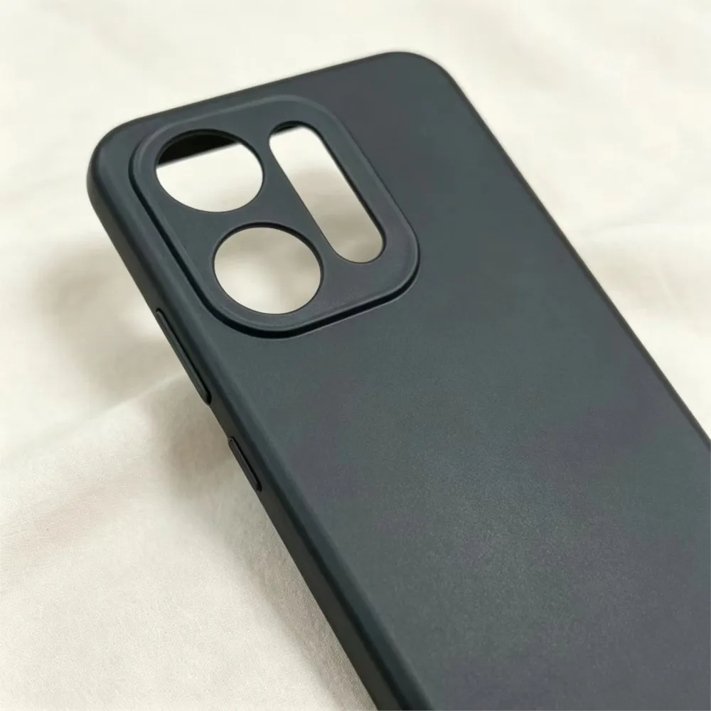Square Matte Silicone Soft Phone Case - Black Anti-Drop Cover