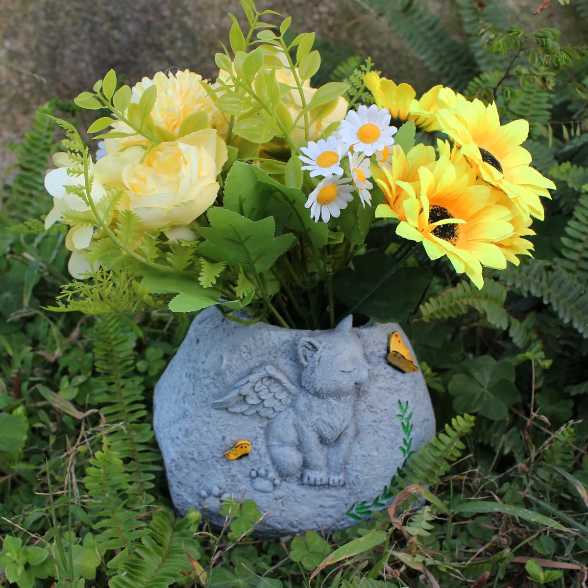 1 cat flowerpot monument, cat loss monument, ashes urn, suitable for lovers