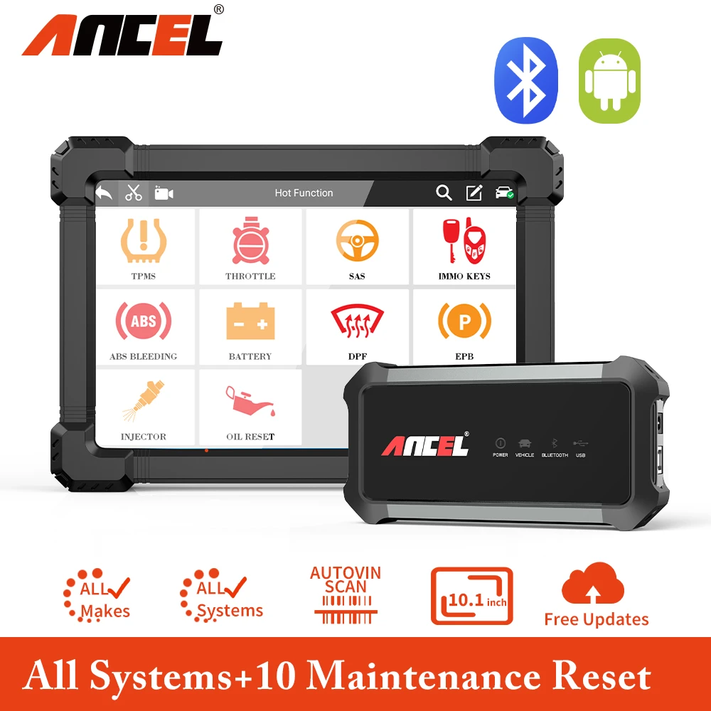 ANCEL X7 All System Diagnostic Scanner DPF EPB ABS Oil Reset OBD 2 Auto Scan Multi Languages Free Update OBD2 Engine Analyzer auto inspection equipment