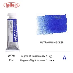 Holbein Artists' Premium Transparent Watercolor Paint - 15ml Tubes (Ultramarine Deep)