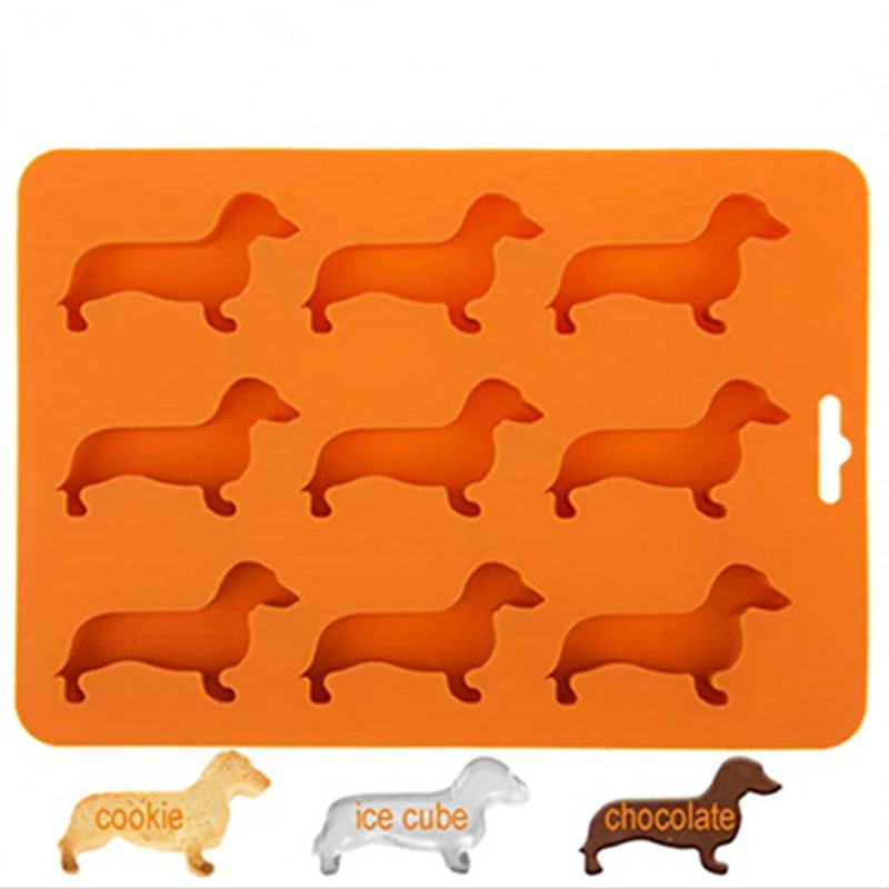 

3D Dachshund Ice Cube Mold Chocolate Cake Molds DIY Fondant Baking Cooking Decorating Tools Silicone Ice Cube Mold