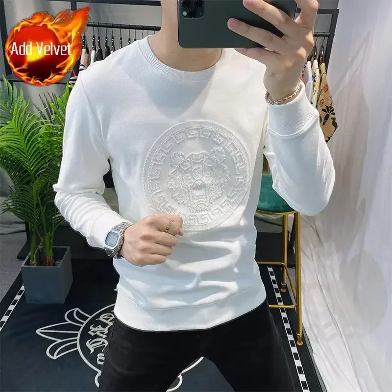 thumbnail image 1 of Camiseta de cuello redondo para hombre, camiseta New Rock para hombre, sudaderas de gran tamaño con diamantes de imitación gráficos, camiseta informal de elasticidad extragrande, 1 of 5