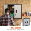 SucceBuy Foldable Wall Cabinet Metal Garage Locker Mounted Tool Chest Adjustable Shelf Magnetic Door for Warehouse Office Home