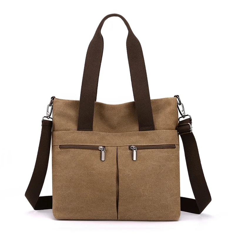 thumbnail image 1 of Nuevo bolso cruzado de lona con cremallera para mujer, de color liso, de moda 2024, de gran capacidad, versátil, para mujer, para viajes, bolsas para mujeres, 1 of 5