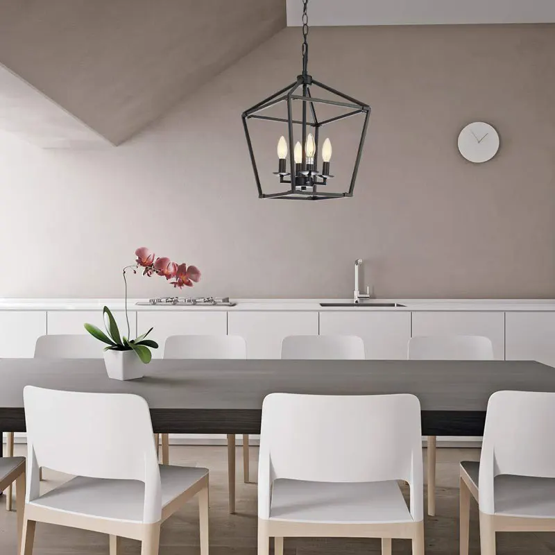 American Farmhouse Restaurant Chandelier Minimalist Retro Creative Kitchen Hallway Corridor Bedroom Light Black Droplight
