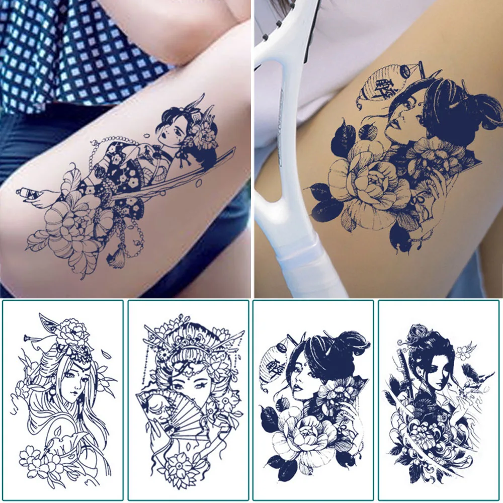 Body Art Herbal Juice Tattoo Sticker Body False Tattoo Temporary Tattoo Patch DIY Paster Character Fresh Waterproof Tatuajes