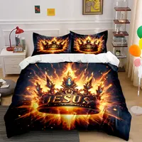 Ensemble Couronne de Jésus pour événements religieux, décoration de chambre d'enfant et d'adulte, exquis ensemble de literie trois pièces, idéal comme cadeau 2