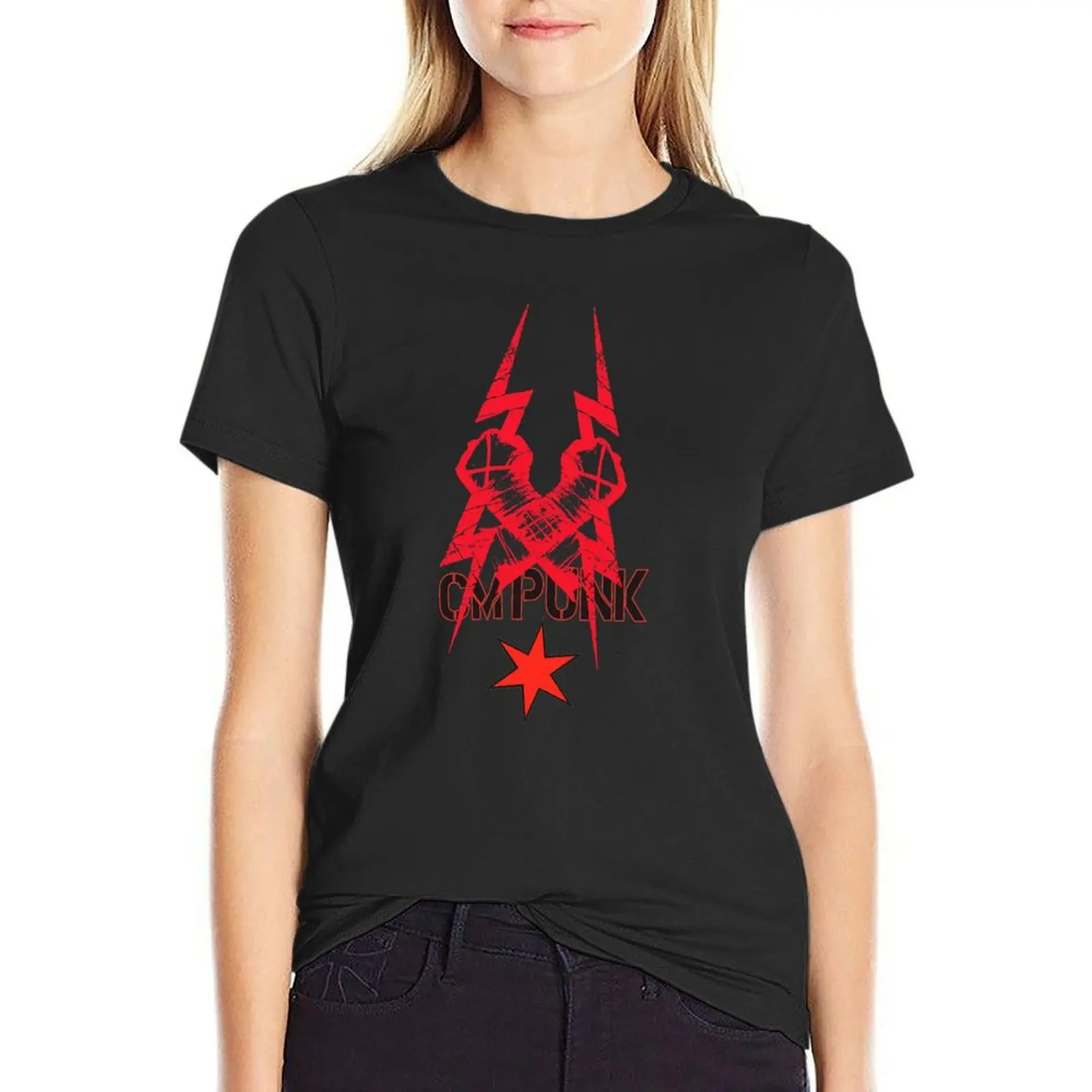

Cm punk Classic T-shirt plus size tops tees lady clothes cotton t shirts Women