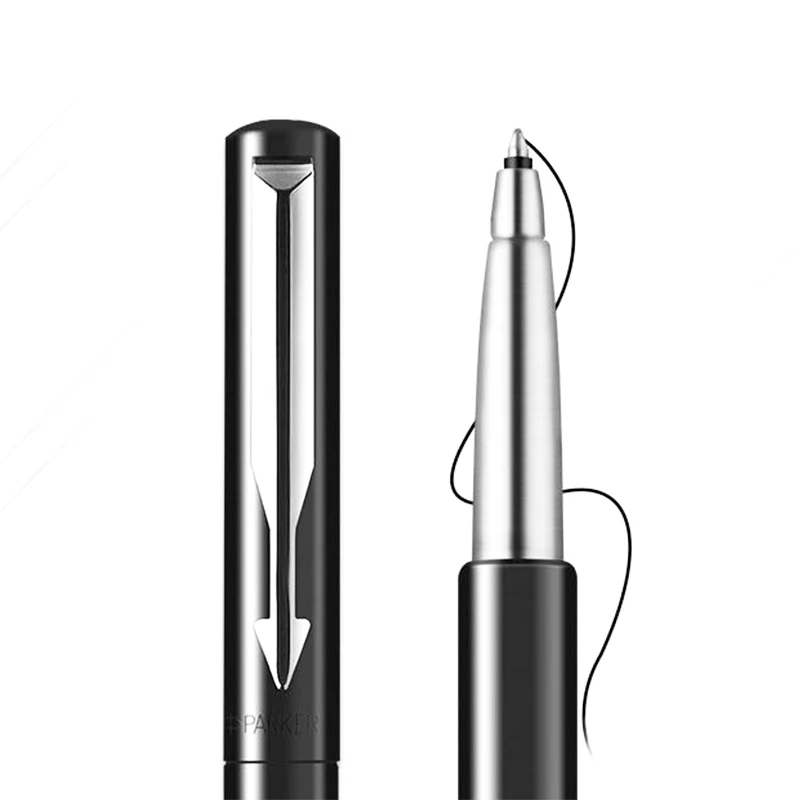 금속 실버 벡터 롤러 볼 펜 0.5mm 펜촉 매트 블랙 펜 비즈니스 선물 쓰기 비즈니스 사무실 서명 볼펜