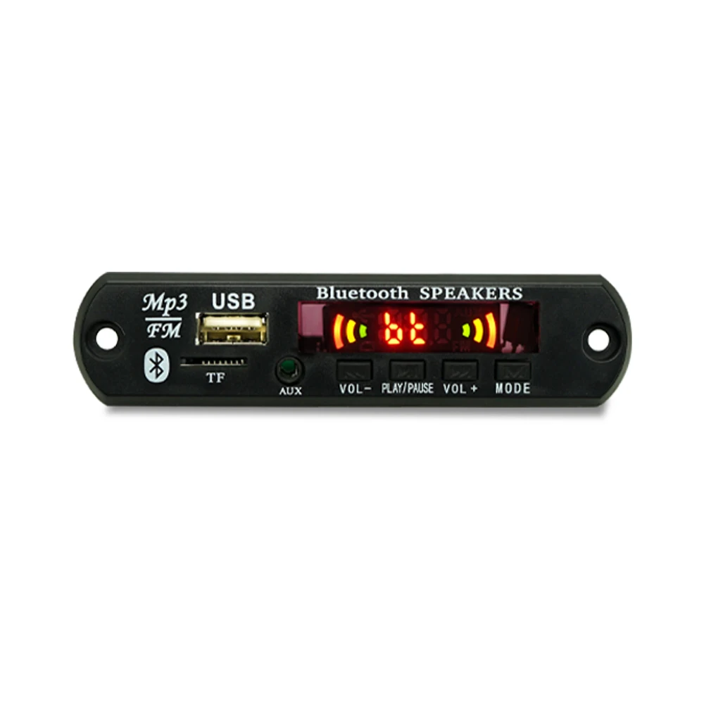 12V Wireless Bluetooth 5.0 MP3 Decoder Board Car Audio USB TF FM Radio Module Color Screen MP3 Player with Remote Control