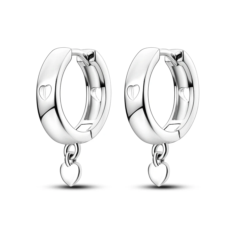 2022 Charm Double Hoop Earrings 925 Silver Sparkling Pave Stud Earring Gift For Women Engagement Jewelry Anniversary