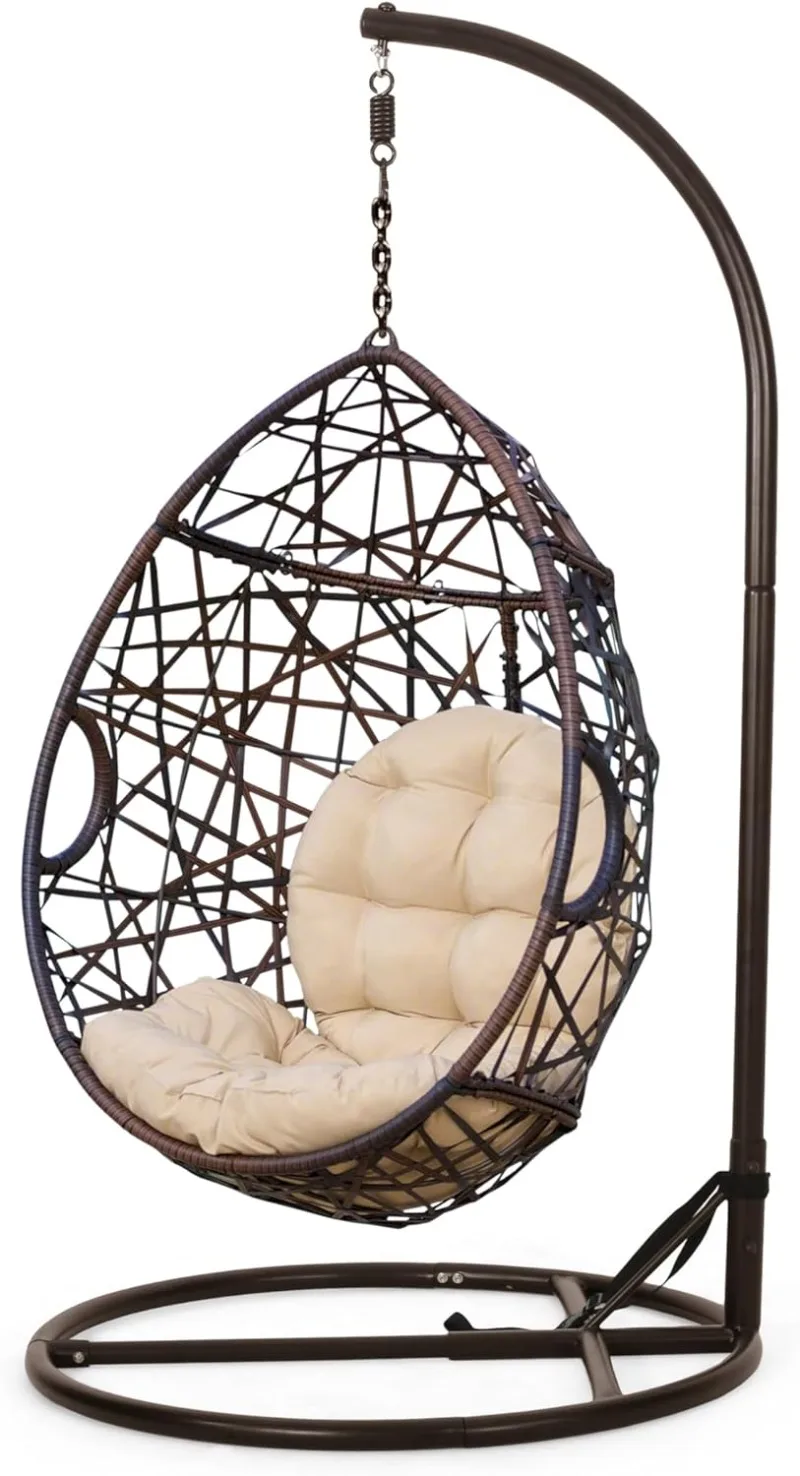 

Knight Home Wicker Tear Drop Hanging Chair, camping chair hammock chair swing hammock