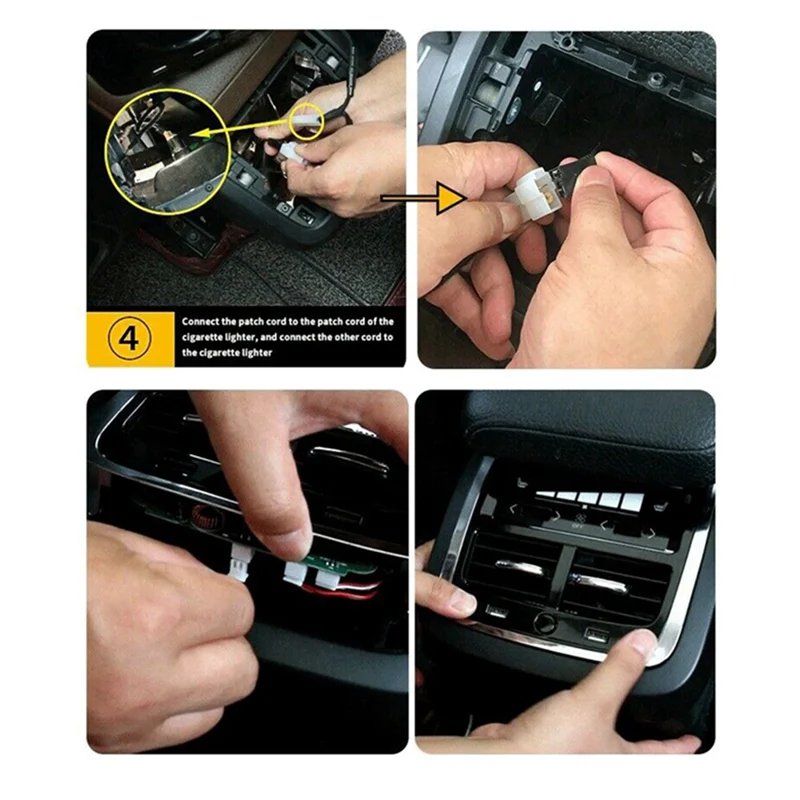 후면 배기 공기 배출구 정화 LED 대기 USB 충전, 볼보 XC60 XC90 S60 V60 V90 2015-2021 공기 A/C 커버